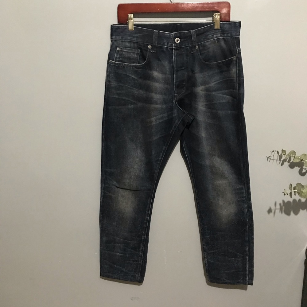 G Star Mens 3301 Tapered Slim Jeans Size 30 Denim